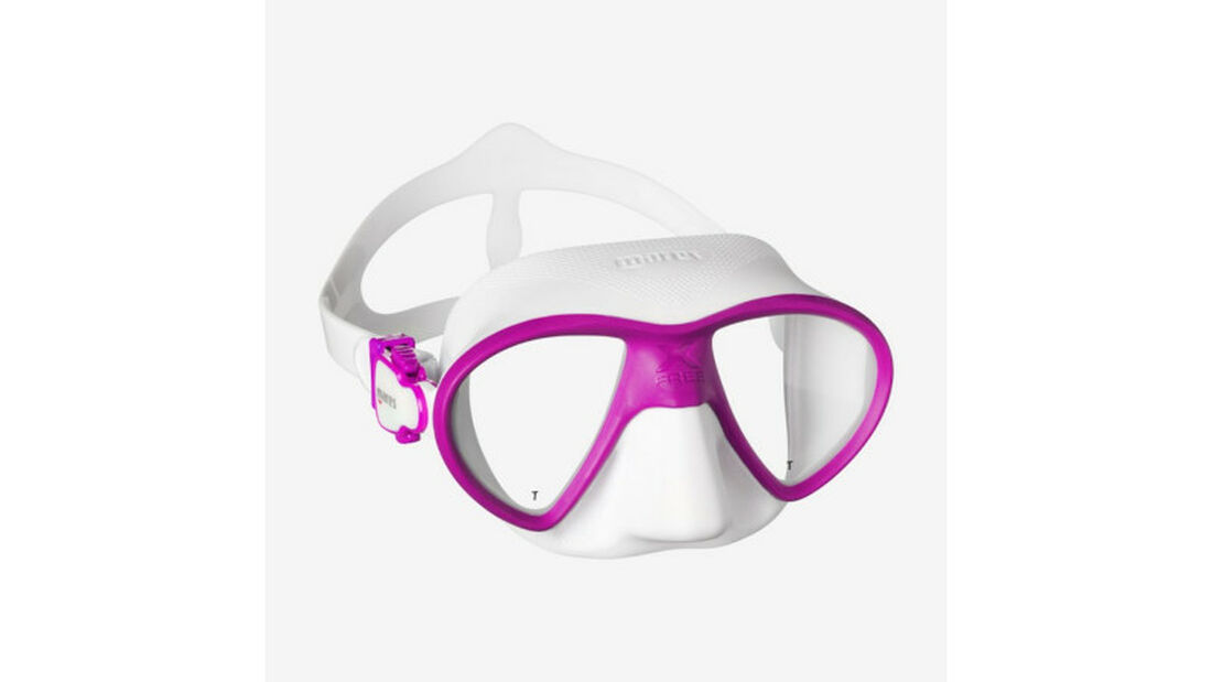 Máscara de apnea Mares X-Free, color blanco-rosa