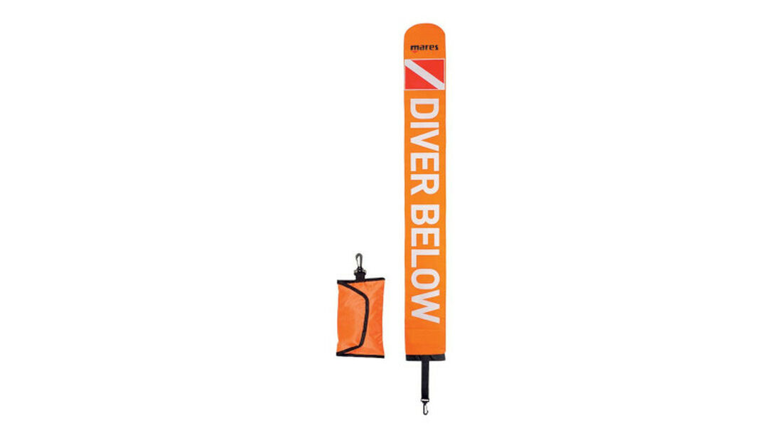 Lassdive - Bouée déco de décompression pliable Mares pour plongée avec sac et mousqueton 01